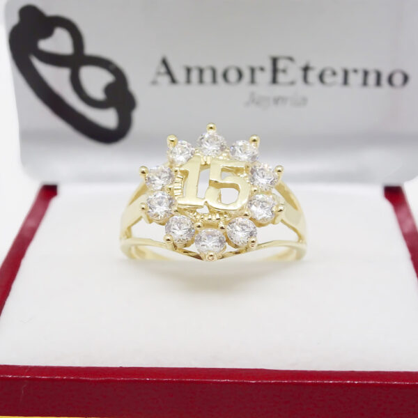 Amor Eterno - Anillo Xv Años / Rose / Oro 14k Solido - Imagen 5