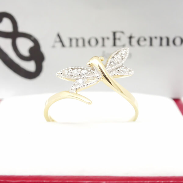 Amor Eterno - Anillo Libélula / Oro 14k Sólido / Amarillo - Imagen 5