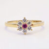 Amor Eterno - Anillo Flor / Oro 14k Solido / Rojo - Imagen 3