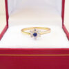 Amor Eterno - Anillo Flor / Oro 10k Solido / Azul Oscuro - Imagen 6