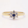 Amor Eterno - Anillo Flor / Oro 10k Solido / Azul Oscuro - Imagen 3