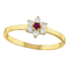 Amor Eterno - Anillo Flor / Oro 14k Solido / Rojo