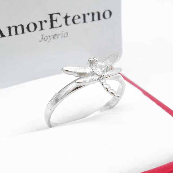 Amor Eterno - Anillo Libellule / Oro 10k Sólido / Blanco - Imagen 5