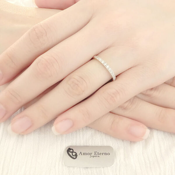 Amor Eterno - Churumbela Pavé / Oro Solido 14k / Blanco - Imagen 7