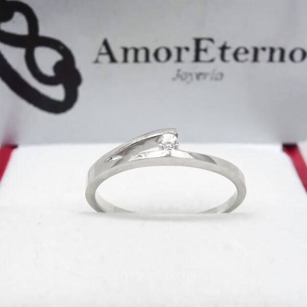 Amor Eterno - Solitario Hermoso / Zauber / Oro 14k Sólido / Blanco - Imagen 5