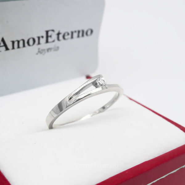 Amor Eterno - Solitario Hermoso / Zauber / Oro 14k Sólido / Blanco - Imagen 4