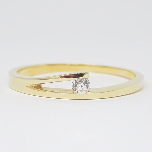 Amor Eterno - Solitario Hermoso / Zauber / Oro 14k Sólido / Amarillo - Imagen 4