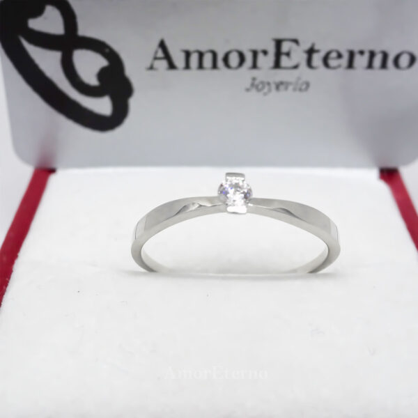 Amor Eterno - Solitario Hermoso / Velmont / Oro 14k Sólido / Blanco - Imagen 5