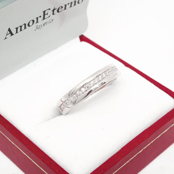 Amor Eterno - Anillo Tiana / Oro Sólido 14k / Blanco - Imagen 5