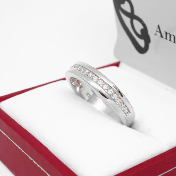 Amor Eterno - Anillo Tiana / Oro Sólido 14k / Blanco - Imagen 7