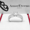 Amor Eterno - Anillo Europa / Oro Sólido 14k / Blanco - Imagen 4