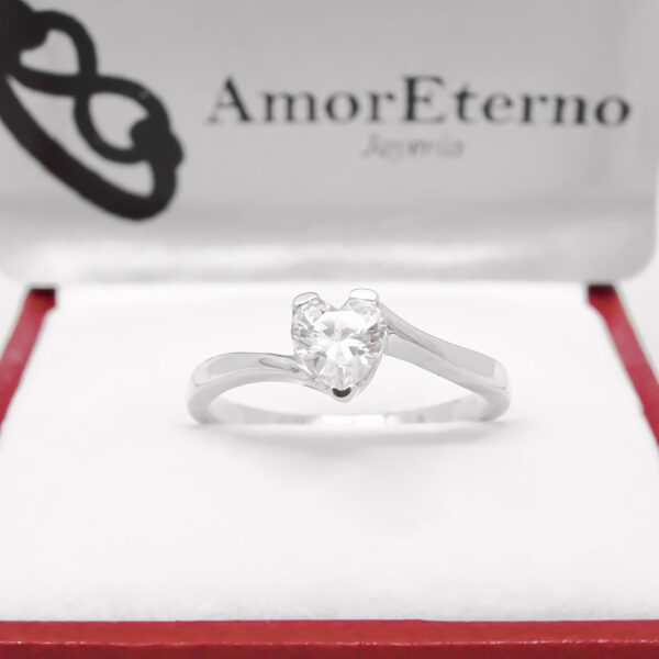 Amor Eterno - Anillo Aria / Oro Sólido 10k / Blanco - Imagen 5