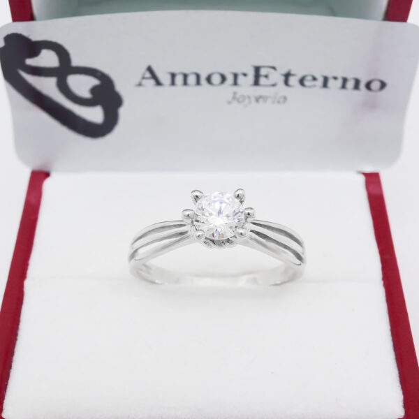 Amor Eterno - Anillo Korb / Oro 14k Sólido / Blanco - Imagen 5