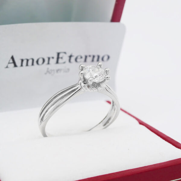 Amor Eterno - Anillo Korb / Oro 14k Sólido / Blanco - Imagen 4