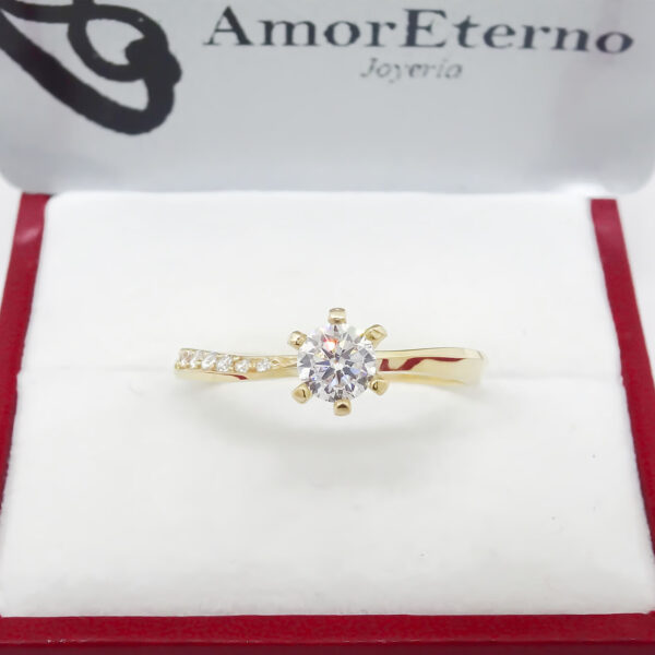 Amor Eterno - Anillo Paola / Oro Sólido 10k / Amarillo - Imagen 5