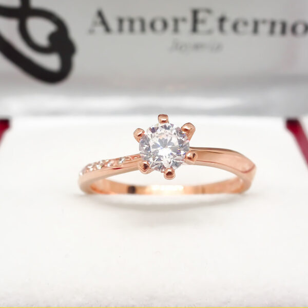 Amor Eterno - Anillo Paola / Oro Sólido 14k / Rosa - Imagen 5