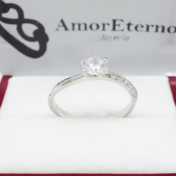 Amor Eterno - Anillo Paola / Oro Sólido 14k / Blanco - Imagen 5