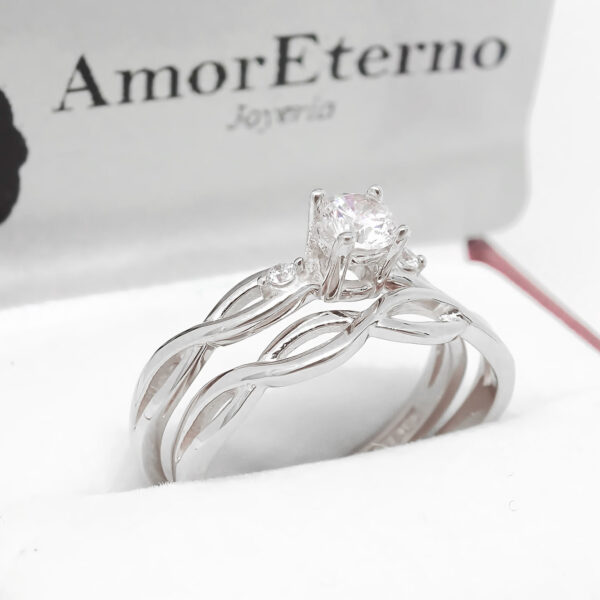 Amor Eterno - Alianza Mérida / Oro Sólido 14k / Oro Blanco - Imagen 4