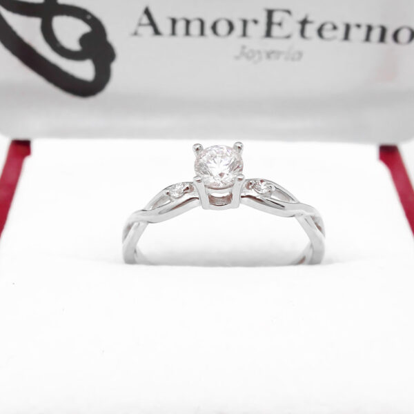 Amor Eterno - Anillo Mérida / Oro Sólido 14k / Blanco - Imagen 5