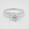Amor Eterno - Anillo Solitario / Doble Y / Oro Sólido 14k / Blanco - Imagen 3