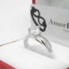 Amor Eterno - Anillo Solitario / Doble Y / Oro Sólido 14k / Blanco - Imagen 6
