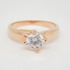 Amor Eterno - Anillo Solitario / Doble Y / Oro Sólido 14k / Rosa - Imagen 3