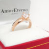 Amor Eterno - Anillo Solitario / Doble Y / Oro Sólido 14k / Rosa - Imagen 4