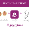 Amor Eterno - Broqueles Bisel Bebé 4 Mm / Aretes Oro 10k / ROSA - Imagen 8