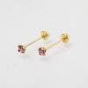 Amor Eterno - Broqueles Recto Mini Bebé / Aretes / Oro 10k / Lila - Imagen 7