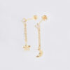 Amor Eterno- Broqueles Luna Estrella Cadena / Aretes Oro 10k - Imagen 7
