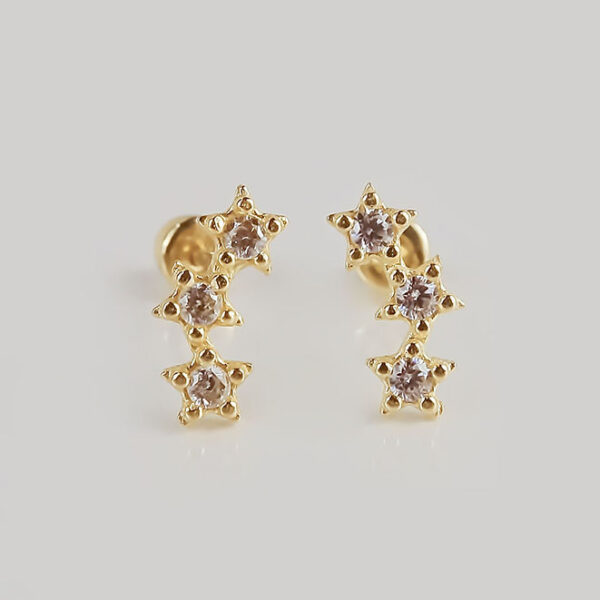 Amor Eterno - Lambada Mini Estrella / Aretes Oro 10k - Imagen 4