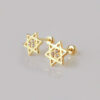 Amor Eterno - Broqueles Estrella De David / Aretes Oro 10k - Imagen 7