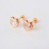 Amor Eterno - Broquel Corazón Bisel #6 / Aretes Oro 10k / ROSA - Imagen 7