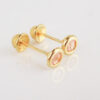 Amor Eterno - Broqueles Bisel Bebé 4 Mm / Aretes Oro 10k / ROSA - Imagen 5