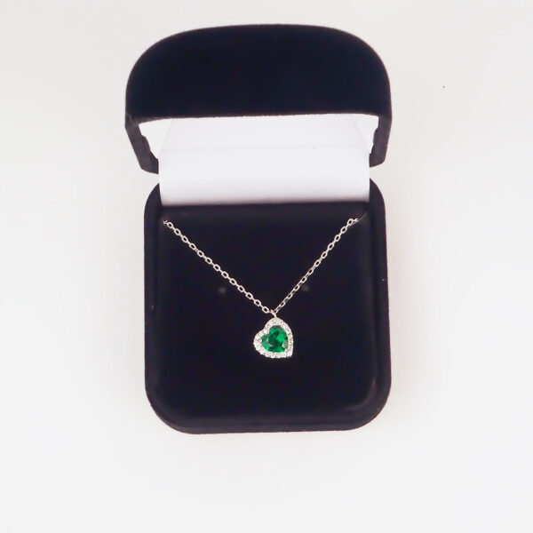 Amor Eterno - Gargantilla Plata / Oro 24k / Corazón Eterno / Verde - Imagen 3