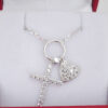 Amor Eterno - Collar Plata / Oro 24k / Cruz Corazón + Regalo - Imagen 6