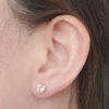 Amor Eterno - Broquel Corazón Bisel #6 / Aretes Oro 10k / ROSA - Imagen 8