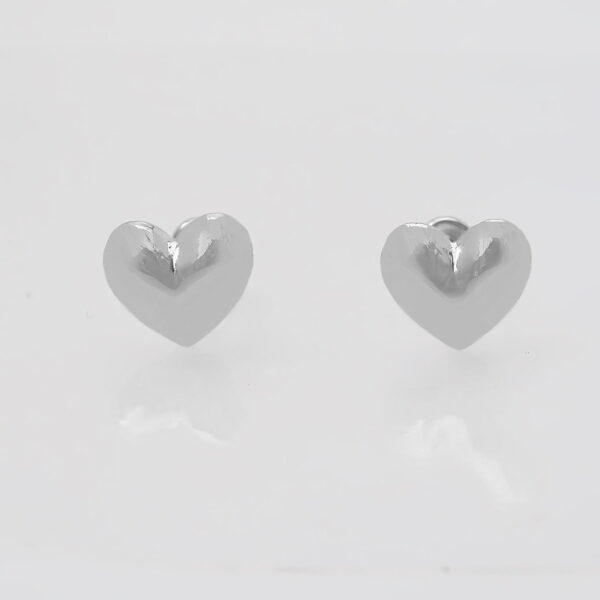 Amor Eterno - Broqueles Corazón Legacy Aretes / Oro 10k / Blanco - Imagen 4