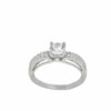 Amor Eterno - Anillo Europa / Oro Sólido 14k / Blanco