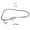 Amor Eterno- Pulsera Tennis Corte Princess Plata Con Oro 24k - Imagen 2