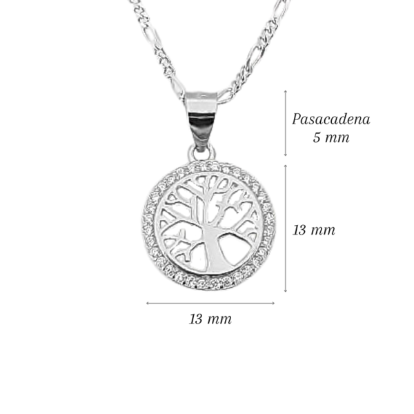 Amor Eterno - Cadena Plata Oro 24k / Dije Arbol De La Vida - Imagen 2