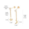 Amor Eterno- Broqueles Luna Estrella Cadena / Aretes Oro 10k - Imagen 2