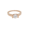 Amor Eterno - Anillo Solitario / Uxy/ Oro 10k Sólido / Rosa
