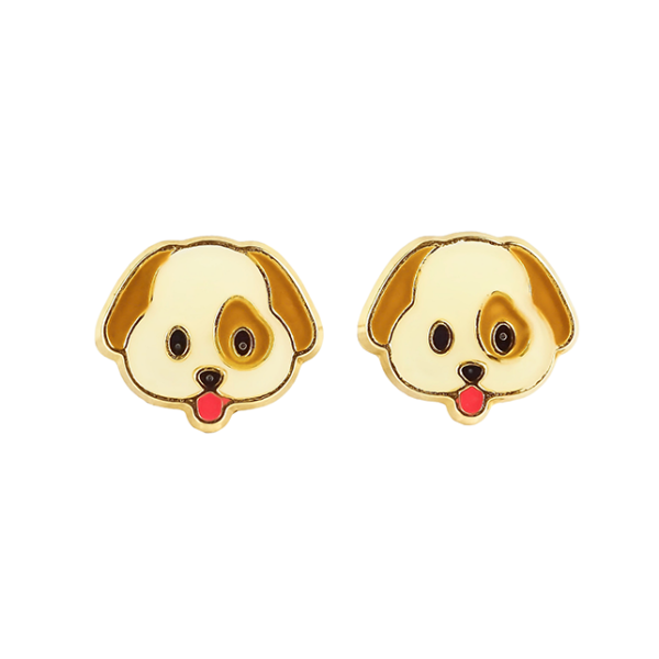 Amor Eterno - Broqueles Deluxe Perrito / Aretes / Oro 10k / Mancha