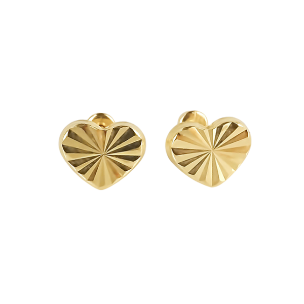 Amor Eterno - Broqueles Corazón Basic Aretes / Oro 10k