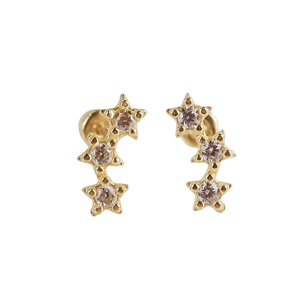 Amor Eterno - Lambada Mini Estrella / Aretes Oro 10k