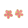 Amor Eterno - Broqueles Margarita Esmaltada / Oro Sólido 10k / ROSA
