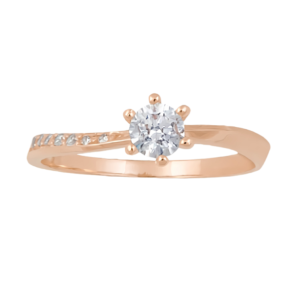 Amor Eterno - Anillo Paola / Oro Sólido 14k / Rosa