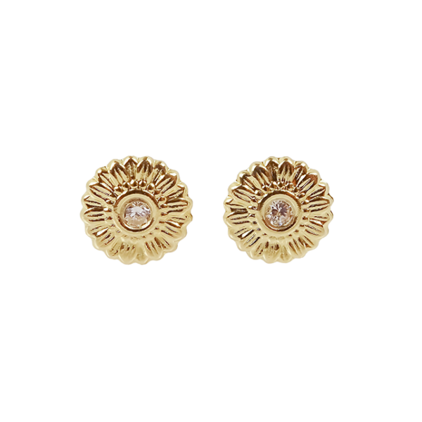 Amor Eterno - Broqueles Girasol Elegance / Aretes Oro 10k