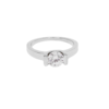 Amor Eterno - Anillo Solitario / Uxy/ Oro 10k Sólido / Blanco